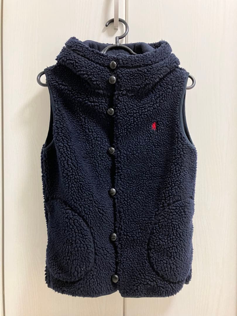 ジムフレックス　ボア　ベスト　パーカー　　くるみボタン　レディースM　14