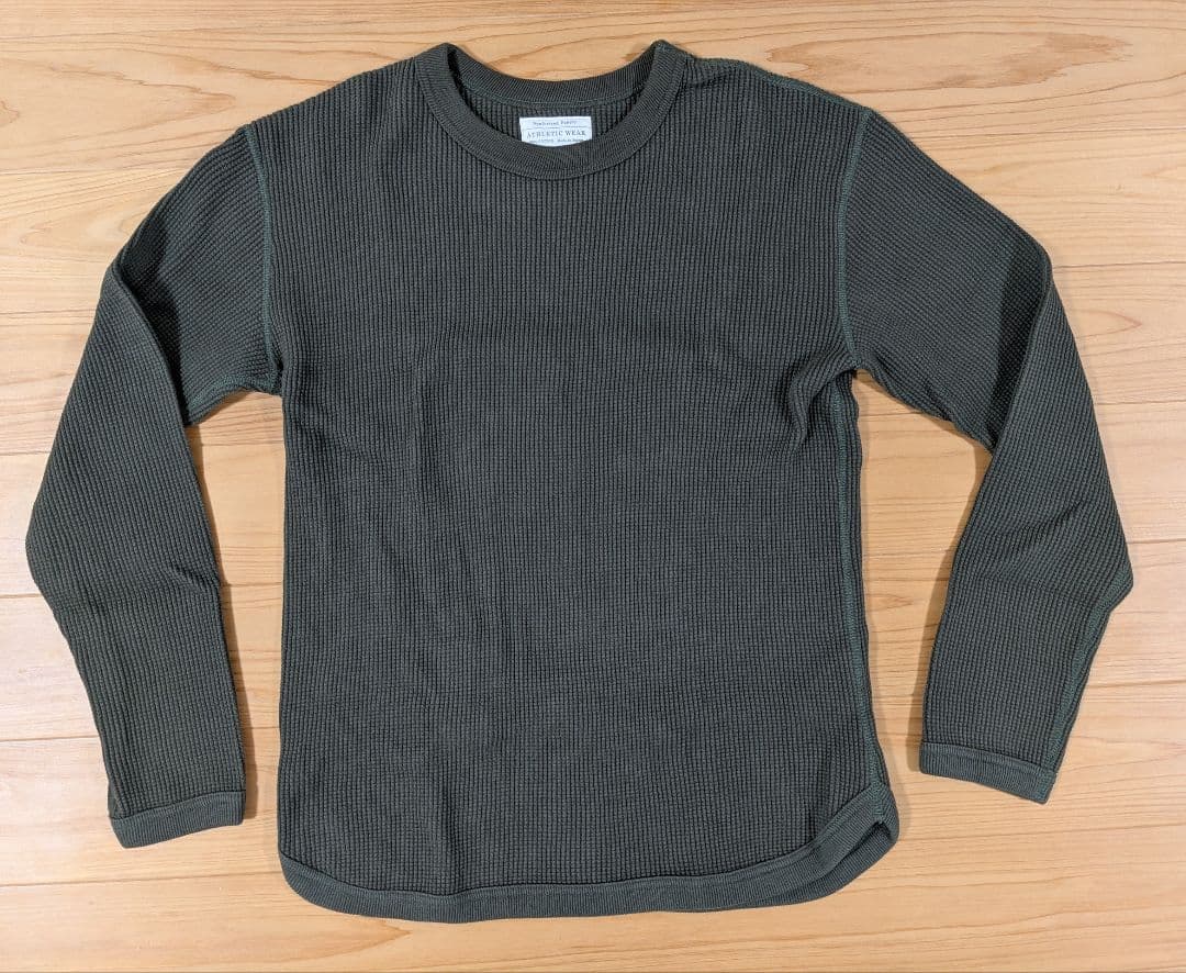 未使用FULLCOUNT(フルカウント)ヘビーウェイトワッフルT38オリーブ