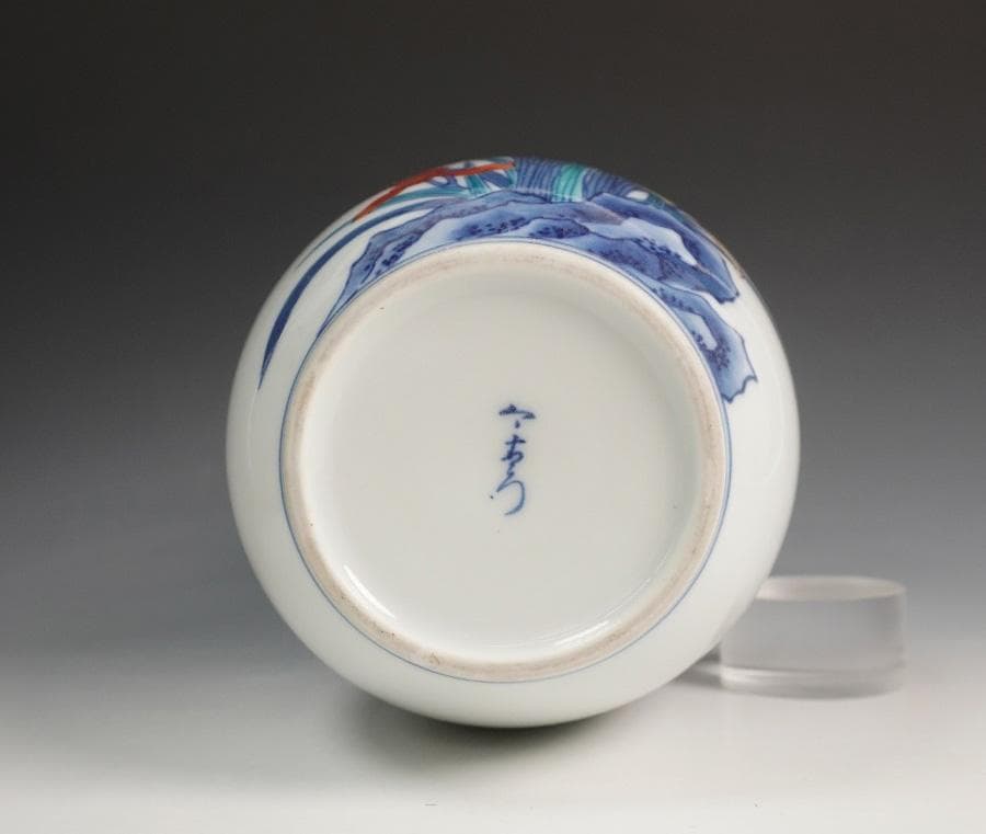 有田焼 今泉今右衛門 錦蘭絵花瓶 共箱 花器