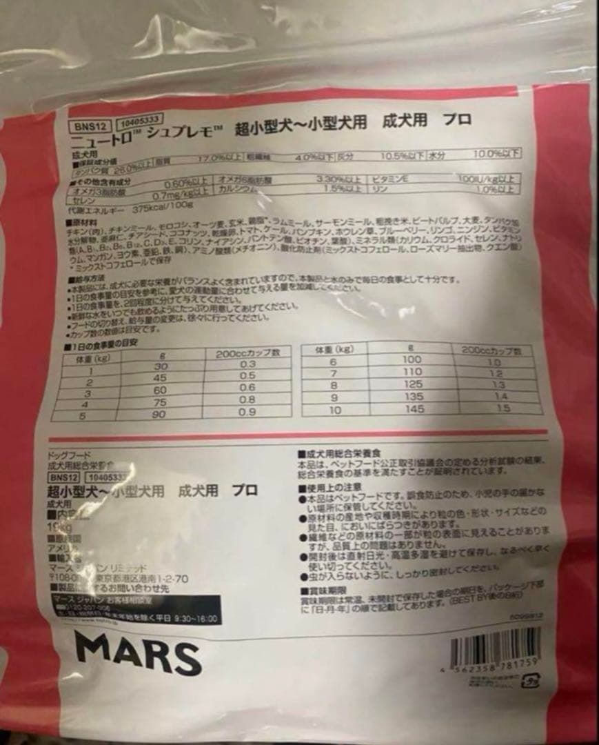 ★Nutro Supremo 超小型犬〜小型犬用 ドライフード 19kg★