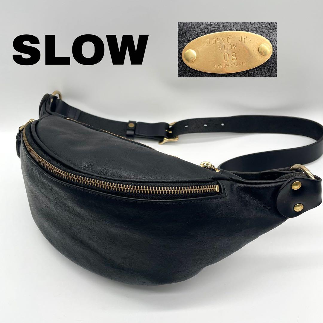 SLOW スロウ ルボーノ ファニーパック レザー ボディバッグ ブラック