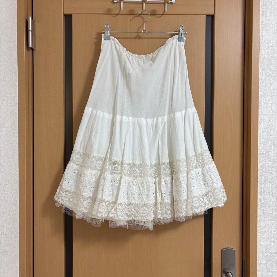 フランスアンティーク　レースペチスカート