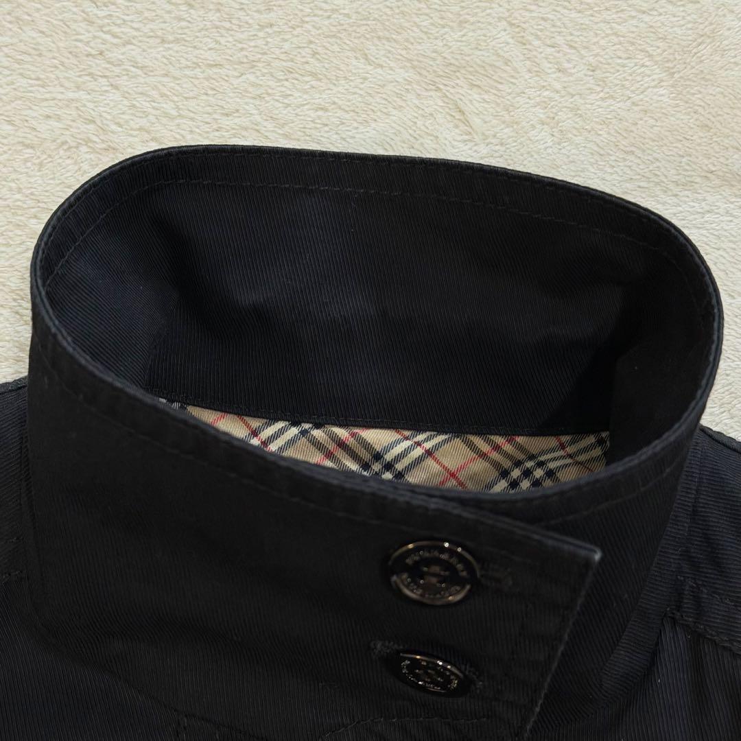 バーバリーブルーレーベル　ショートトレンチコート　ノバチェック　ベルト　黒　M