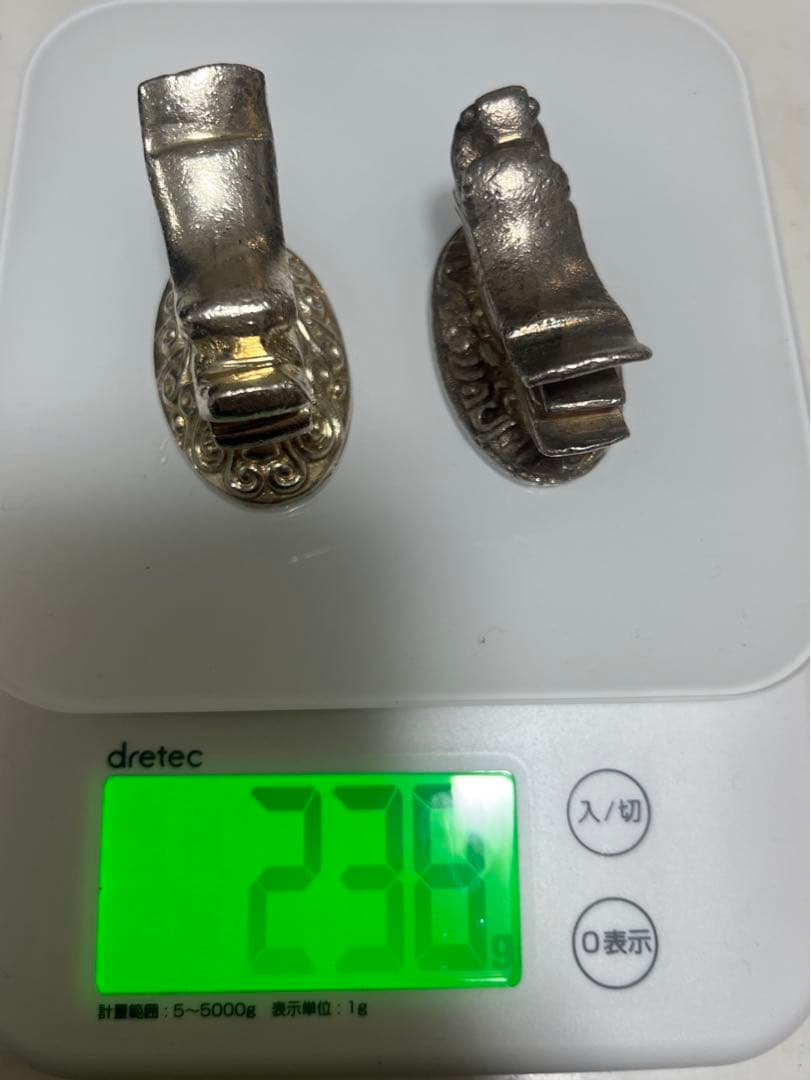 中国美術　龍の形箸置き　銀製？