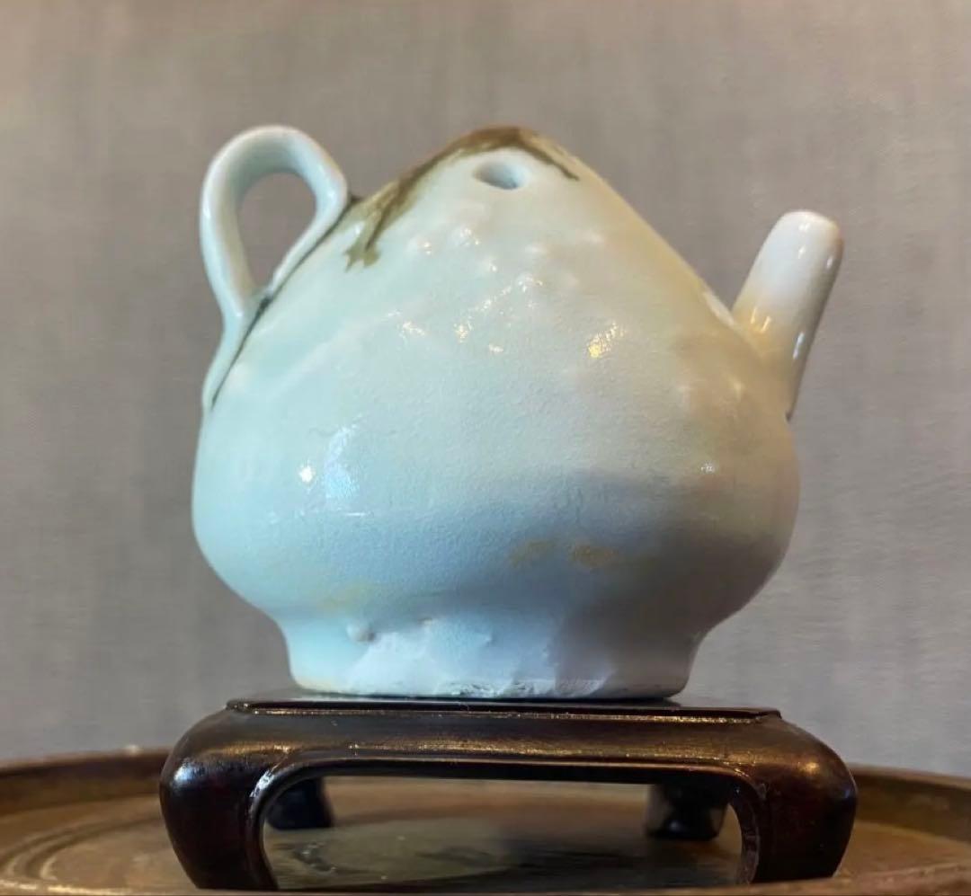 李朝　水滴　梅花　鑑賞台付　一輪挿し ヴィンテージ　レア