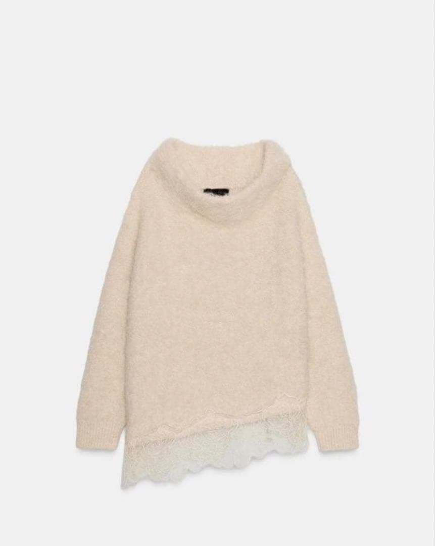 ZARA ザラ レースコンビニットセーター S