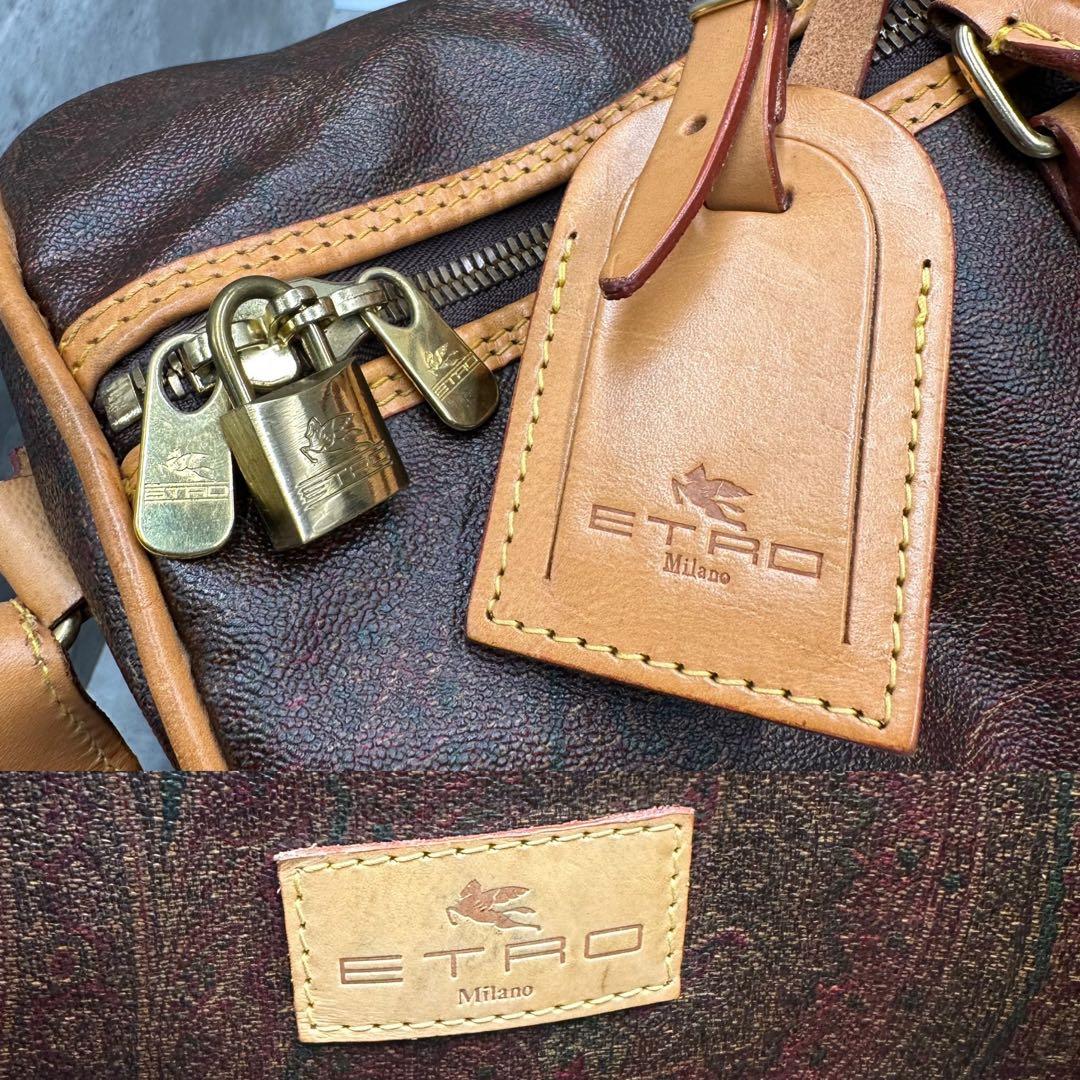 エトロ ETRO ペイズリー柄 ボストン バッグ 2way ショルダー