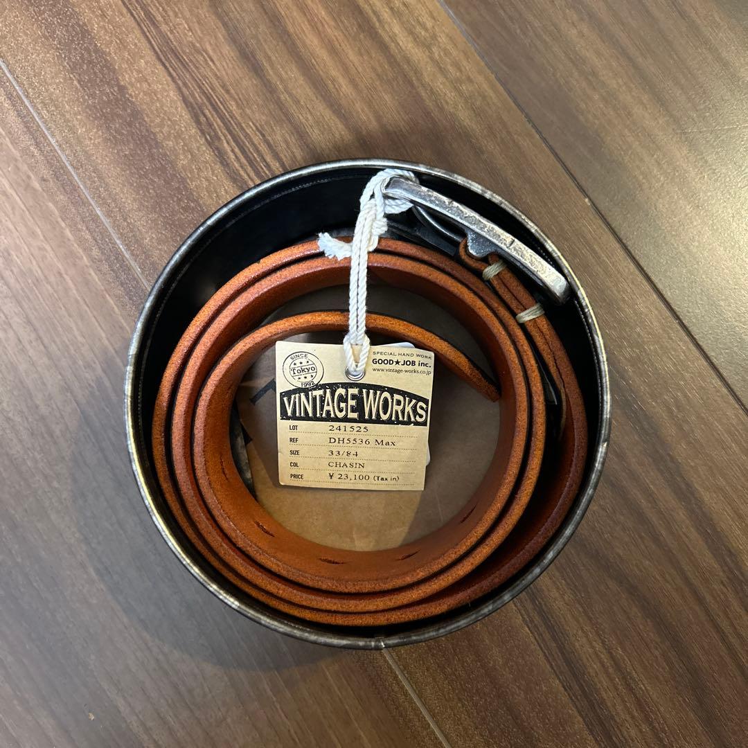 未使用　VINTAGE WORKS ベルト DH5536 Max 33 茶芯