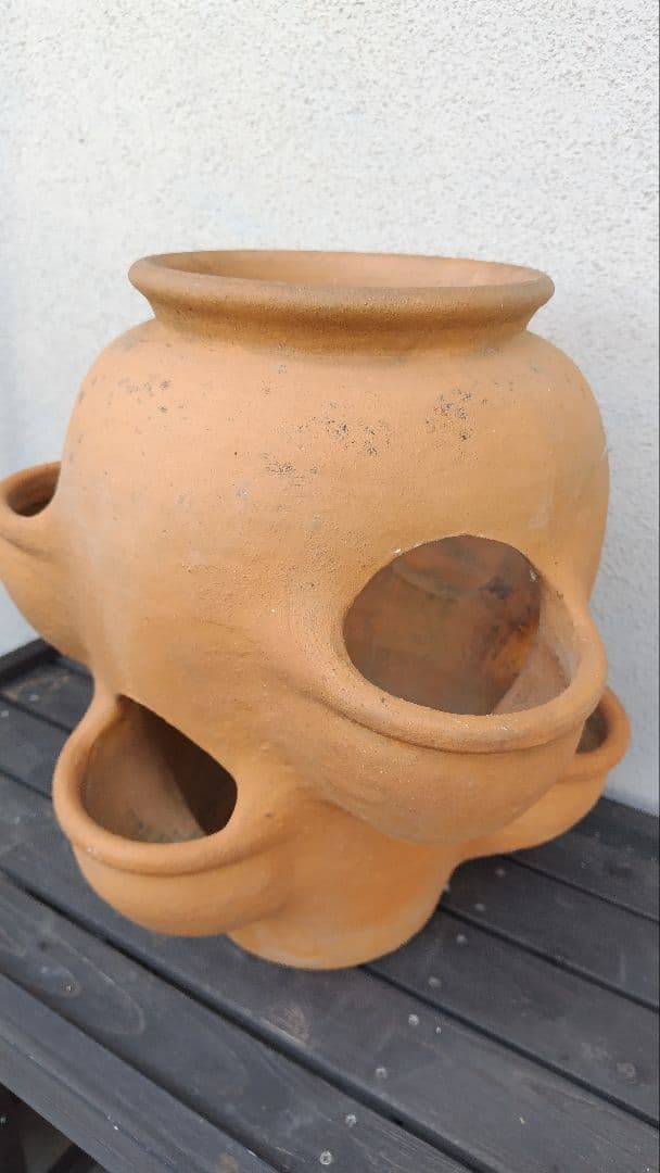 ストロベリーポット テラコッタ 素焼き 多段 高さ37cm