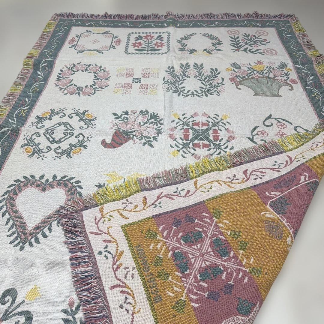 花　マルチカバー　ソファカバー　ヴィンテージラグ　170x120