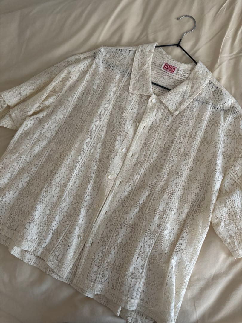 【値下げ】INDIA INDUSTRY レース編みシャツ