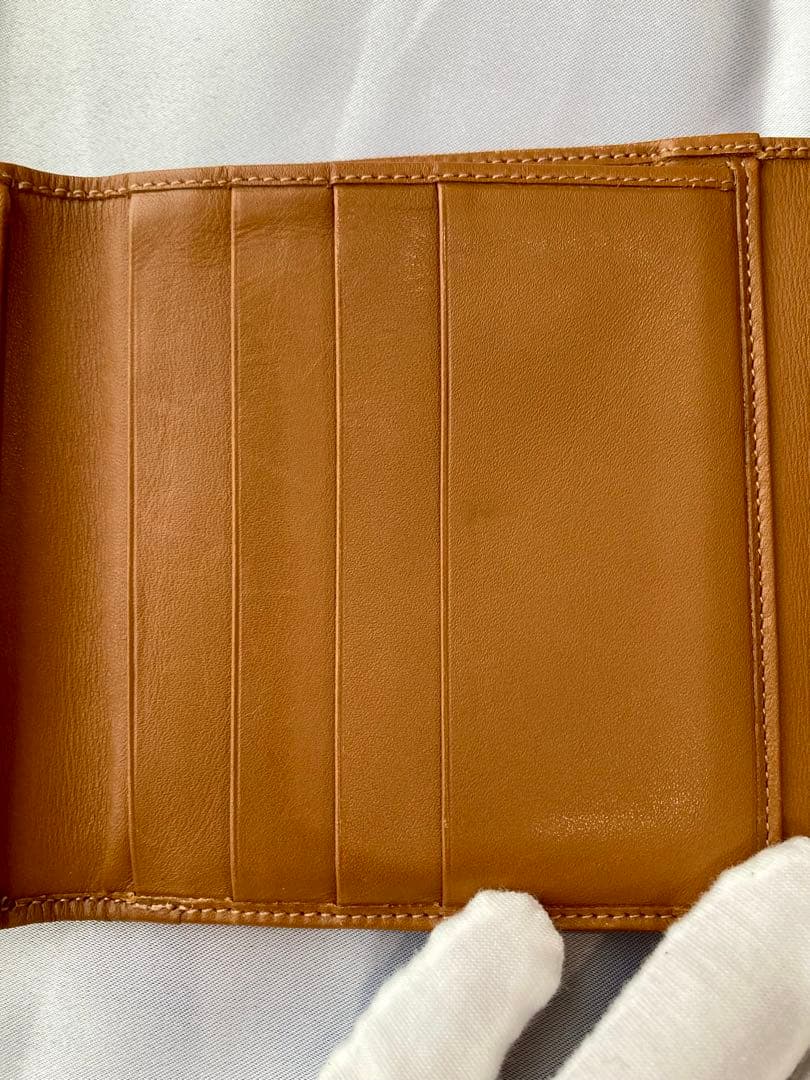 セリーヌ　三つ折り財布　レザー　茶色