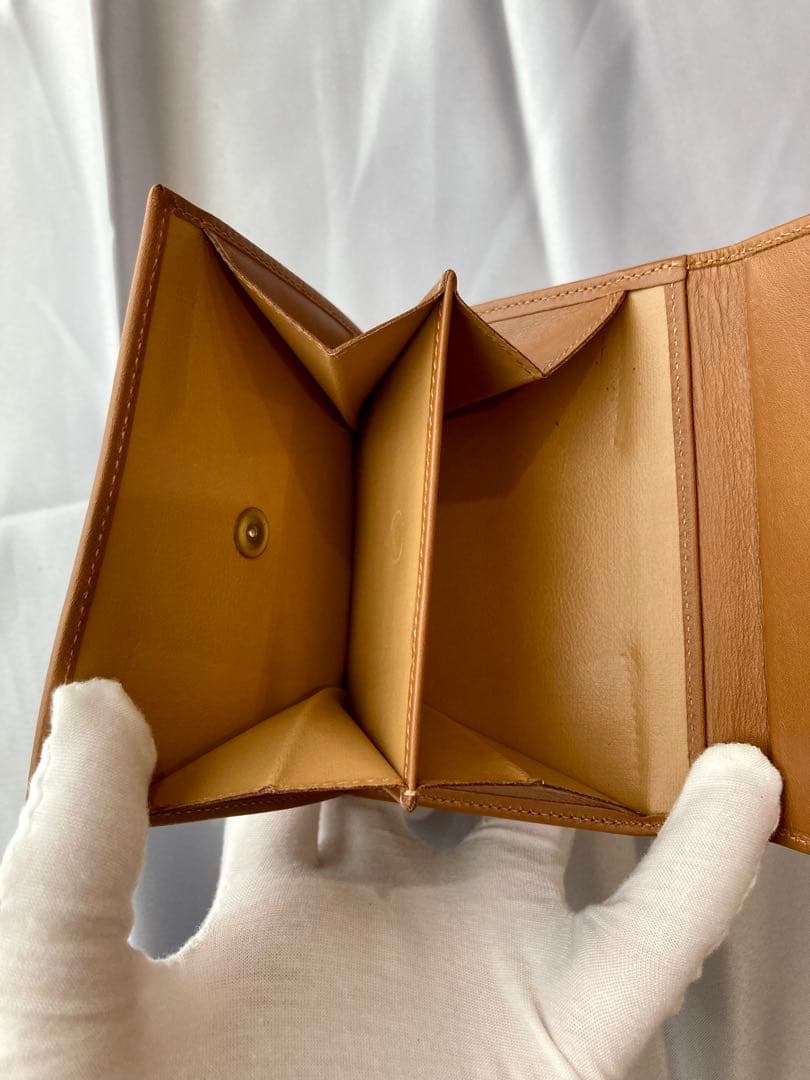 セリーヌ　三つ折り財布　レザー　茶色