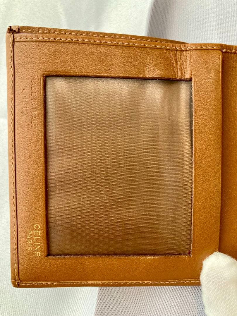 セリーヌ　三つ折り財布　レザー　茶色