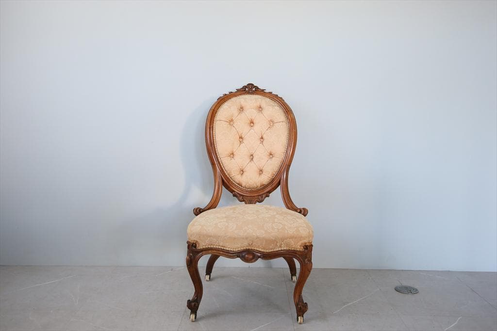 英国アンティーク猫脚ナーシングチェア/イス/ソファ/腰掛け椅子(89-272-1