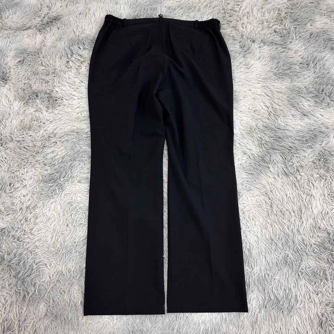 m6733【美品 SOFFICE】3L パンツスーツ上下 洗濯可 ストレッチ 黒