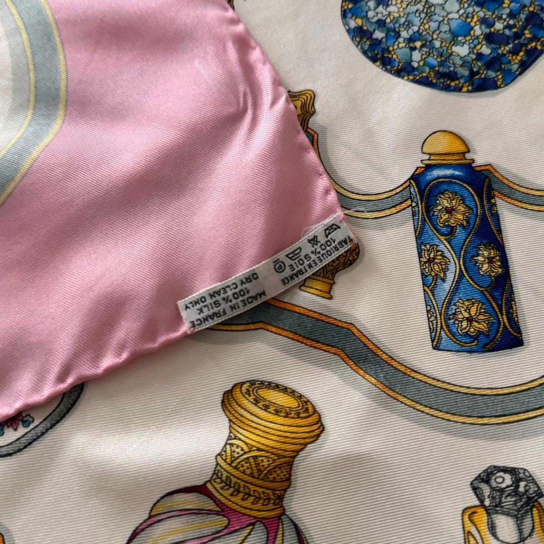 エルメス　香水瓶　スカーフ　大判　ピンク