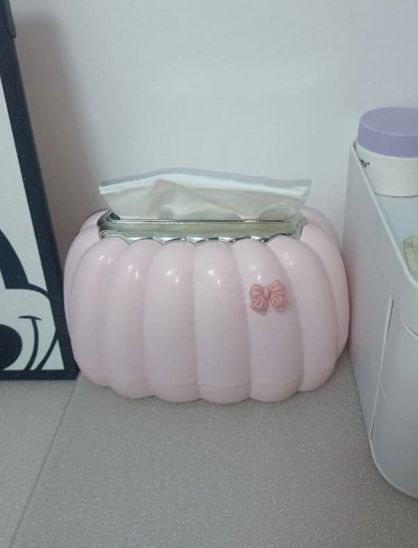 カボチャ型ティッシュボックス ピンク ホワイト