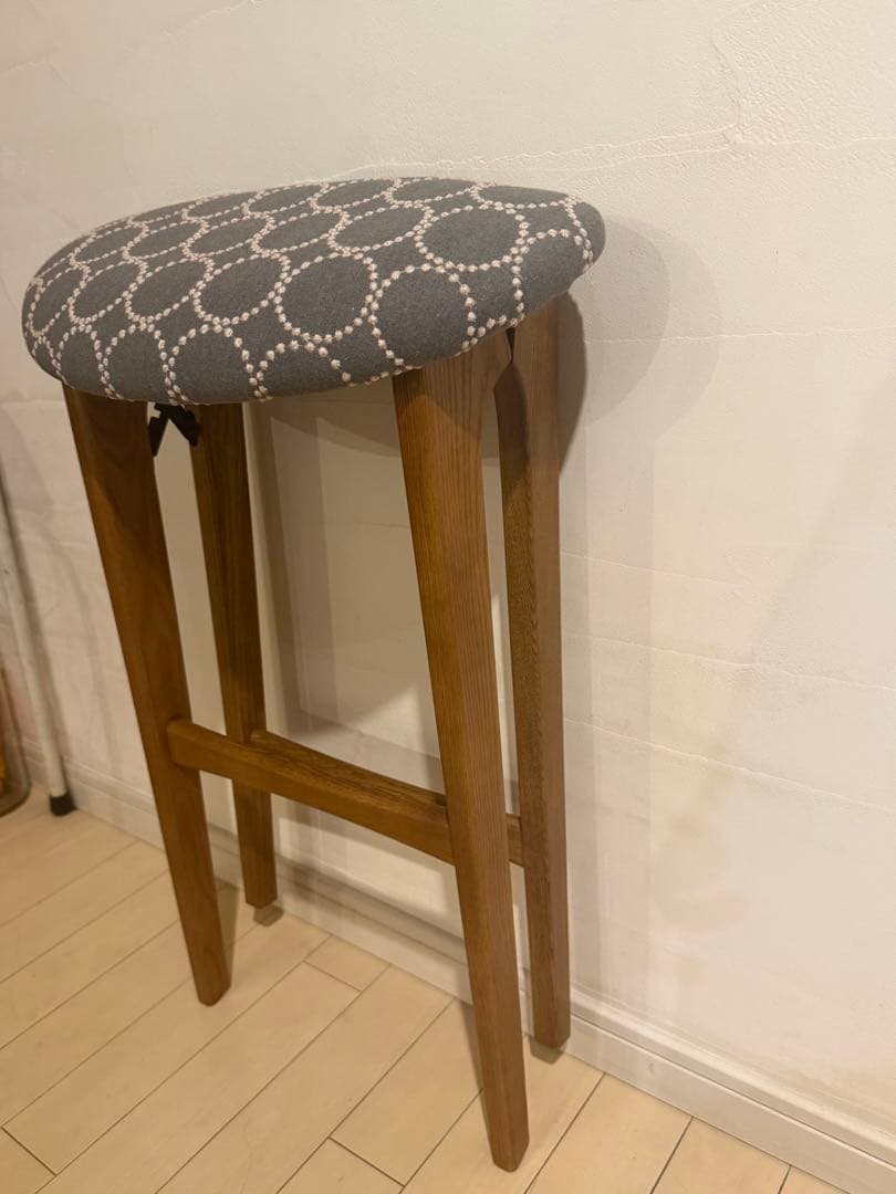 折りたたみミナペルホネン使用スツール　ハイスツール　家具　インテリア　イスチェア