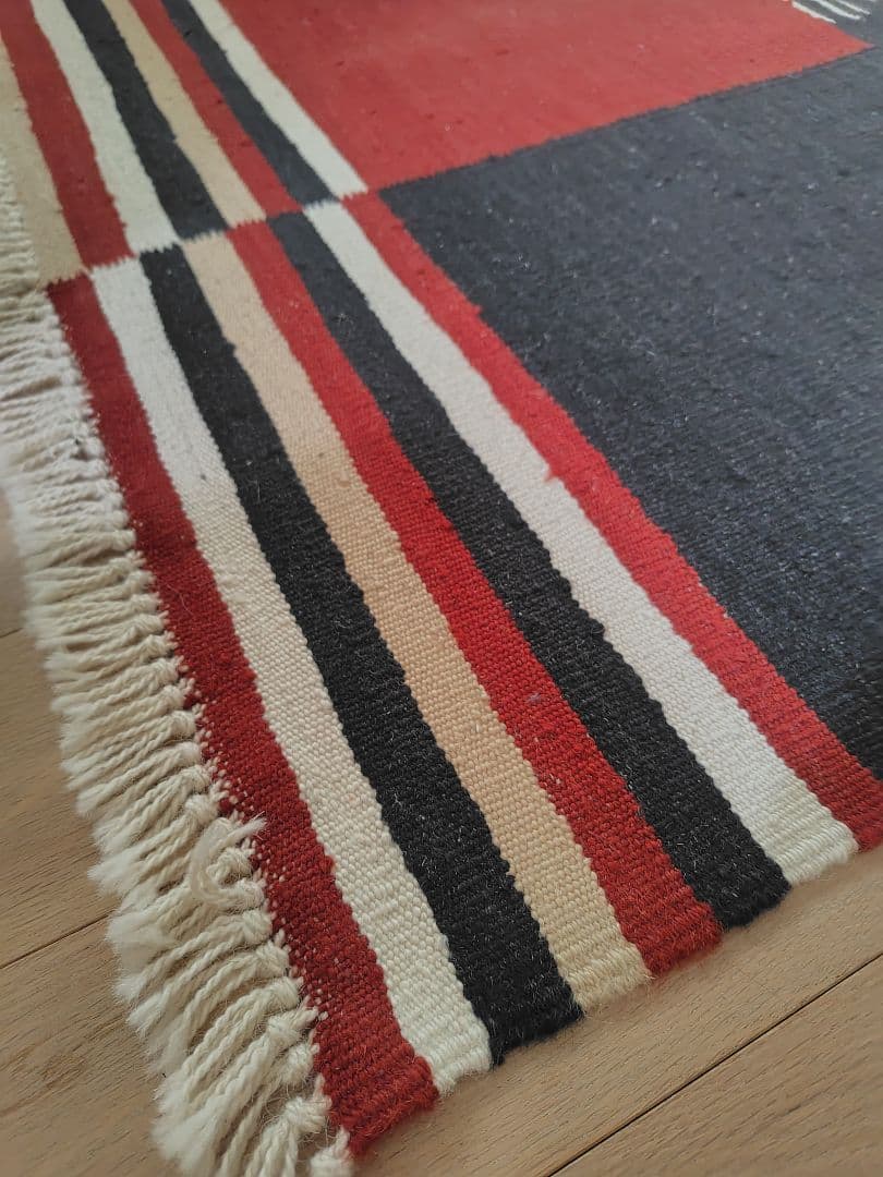 トルコ/イラン　最高級モダン手織りラグ　キリム