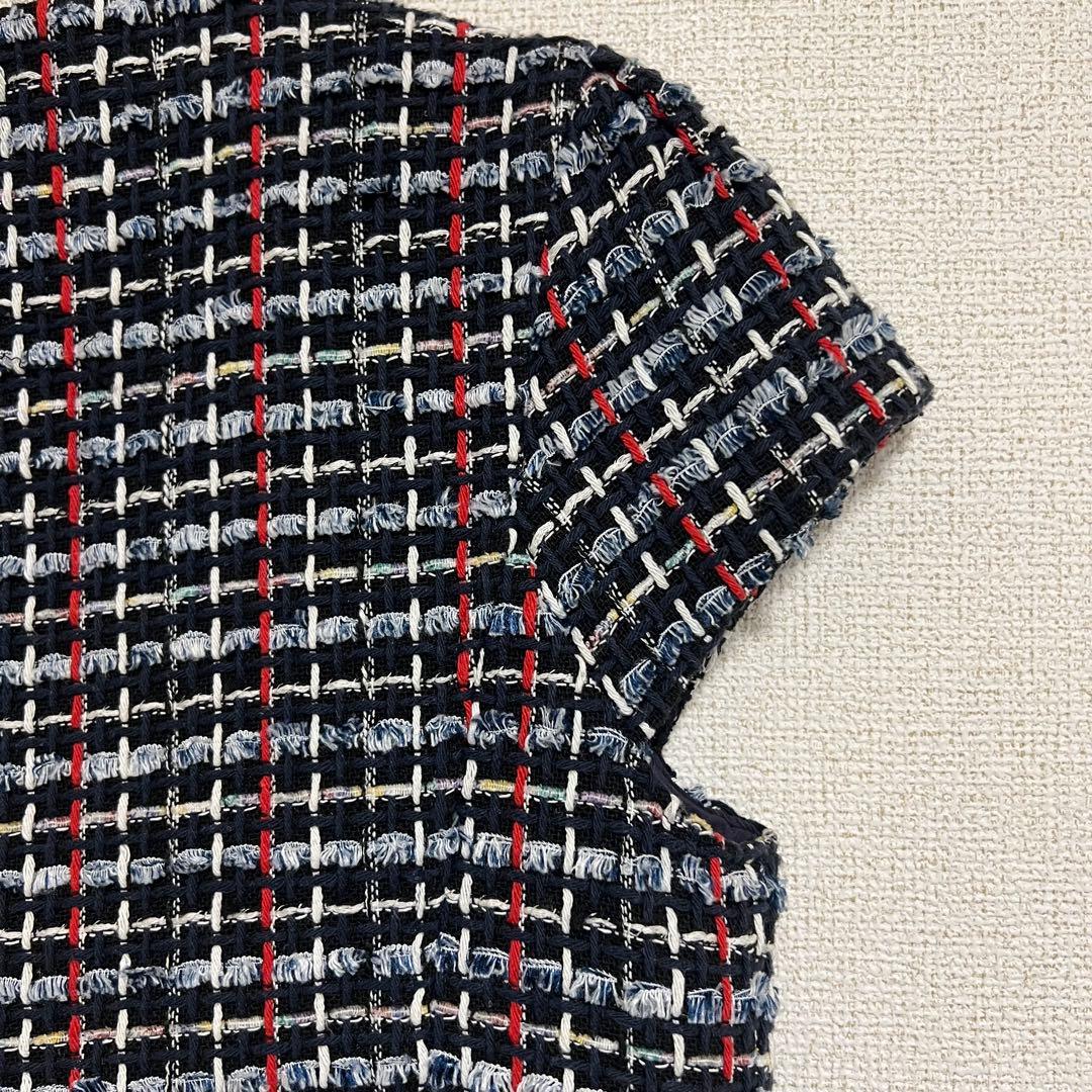 Mサイズ美品　SEVEN TEN by MIHO KAWAHITO ツイード　紺