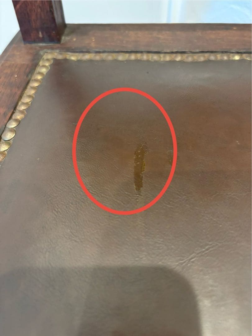 アンティーク チェア 英国 本革 真鍮鋲 ヴィクトリア 一点物 即発送