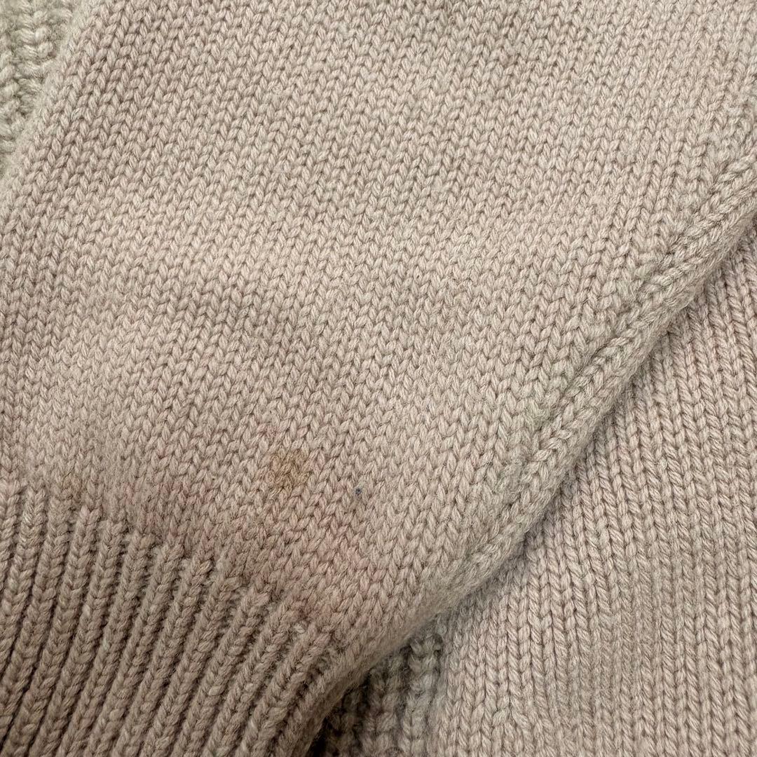 【HERMES】カシミヤ100% クルーネックニット ピンクベージュ 長袖 34