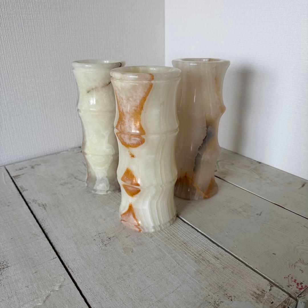 Japan Vintage　フラワーベース　花器　３点　大理石