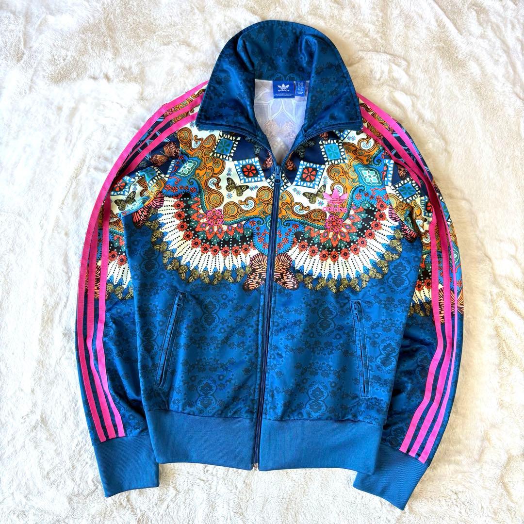 adidas アディダス　L トラックジャケット　ファイヤーバード￼ 総柄　ロゴ