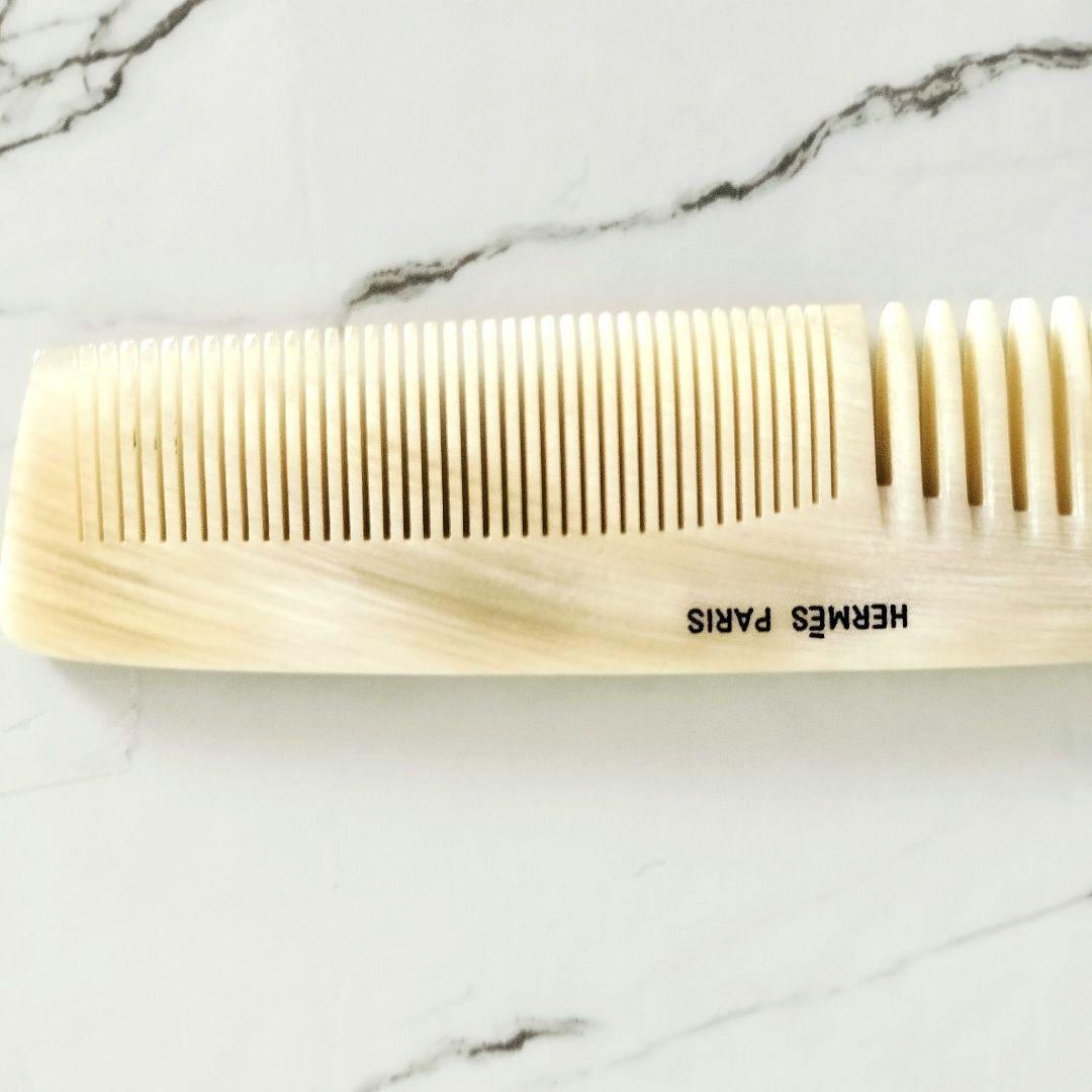 美品☆HERMES エルメス☆コーム 櫛 バッファローホーン ケース付