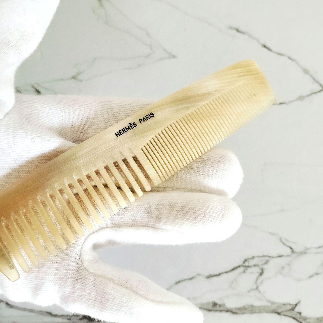 美品☆HERMES エルメス☆コーム 櫛 バッファローホーン ケース付