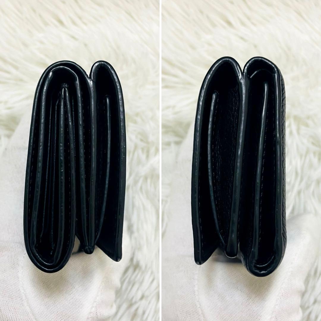 極美✨ロエベ 三つ折り財布 トライフォールド レザー ブラック 現行