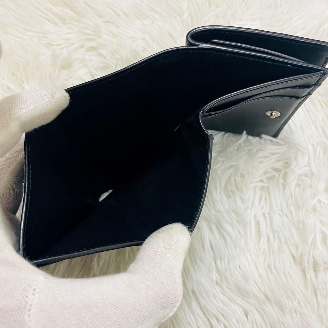 極美✨ロエベ 三つ折り財布 トライフォールド レザー ブラック 現行