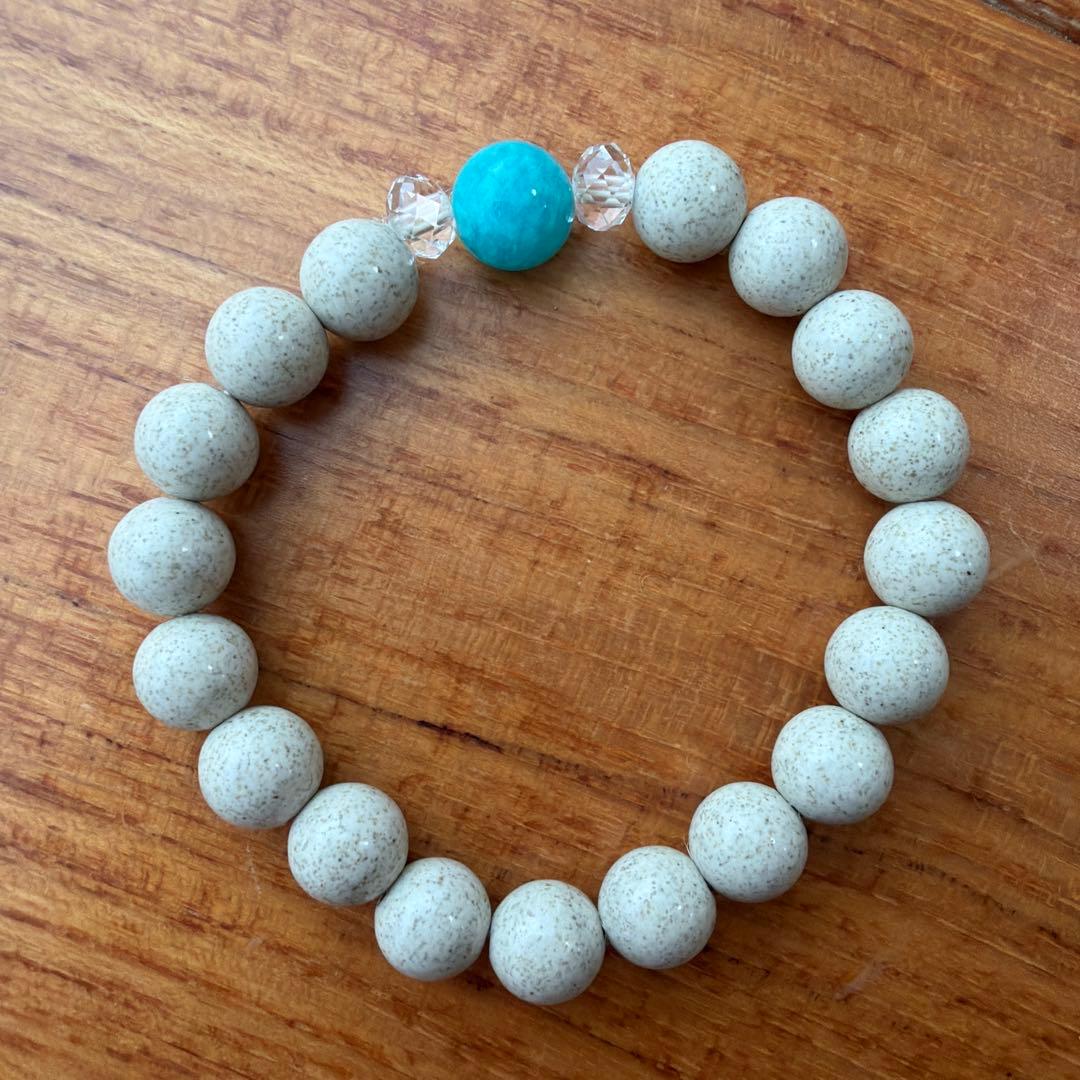 台湾 北投石 ブレスレット 正規品 保証書付き アマゾナイト 水晶 天然石