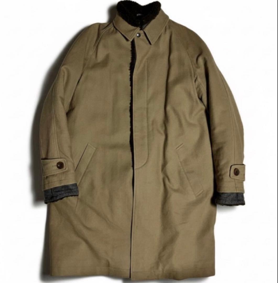 kolor BEACON アーミーサージ ボア ステンカラー コート ベージュ