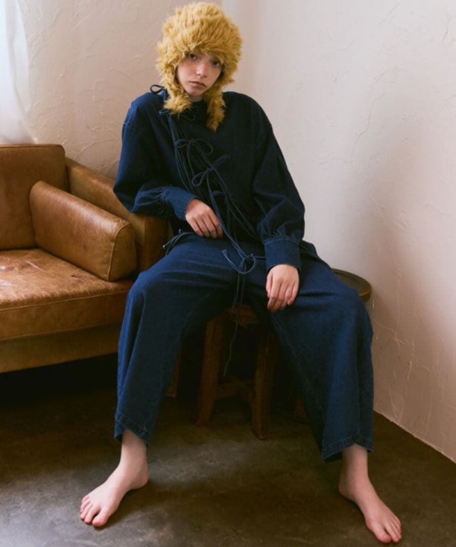 PERNA オールインワンフリンジ付きダークブルーオールインワン