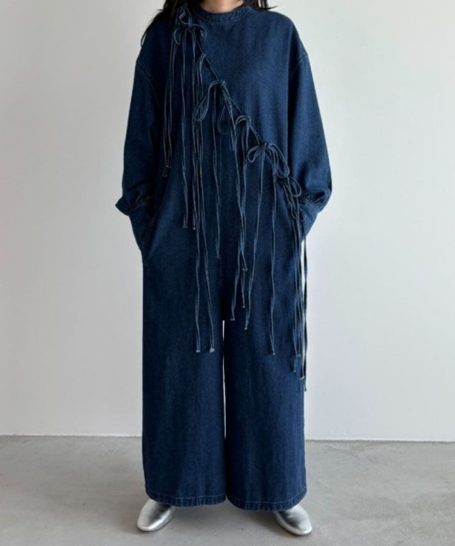 PERNA オールインワンフリンジ付きダークブルーオールインワン