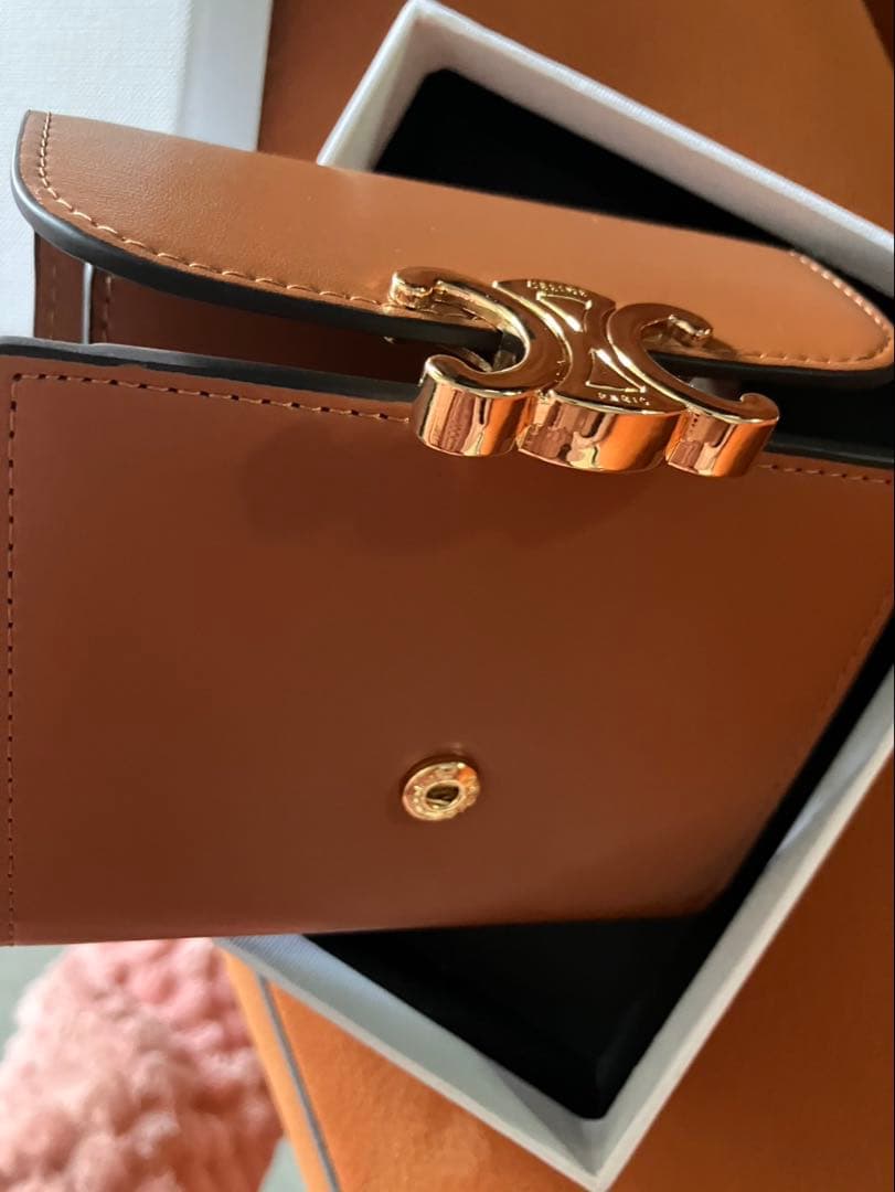 セリーヌトリオン　レザー　三つ折り財布