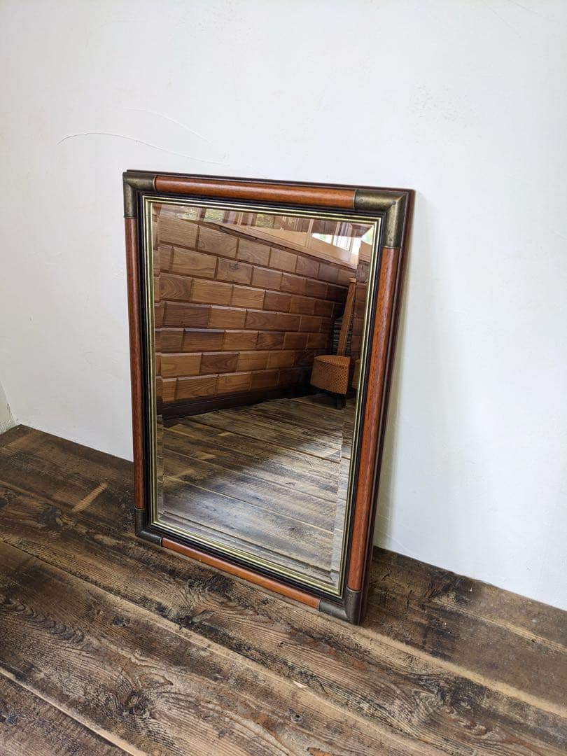 【 しまきち 】木製ヴィンテージミラー