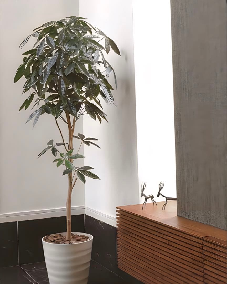 光触媒　人工観葉植物　ウォールグリーン　フェイクグリーン　デザインパキラ1.6m