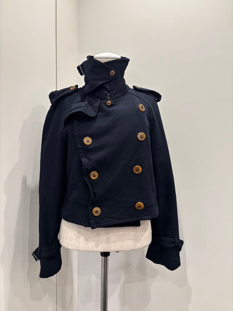 ［11AW］コムデギャルソン　ポリエステル縮絨　ショート丈トレンチコート