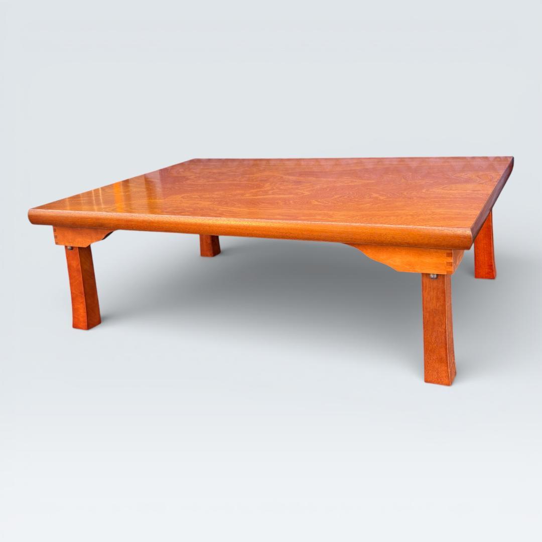 【美品】天然木 折り畳み座卓 105×75cm 和モダン ローテーブル