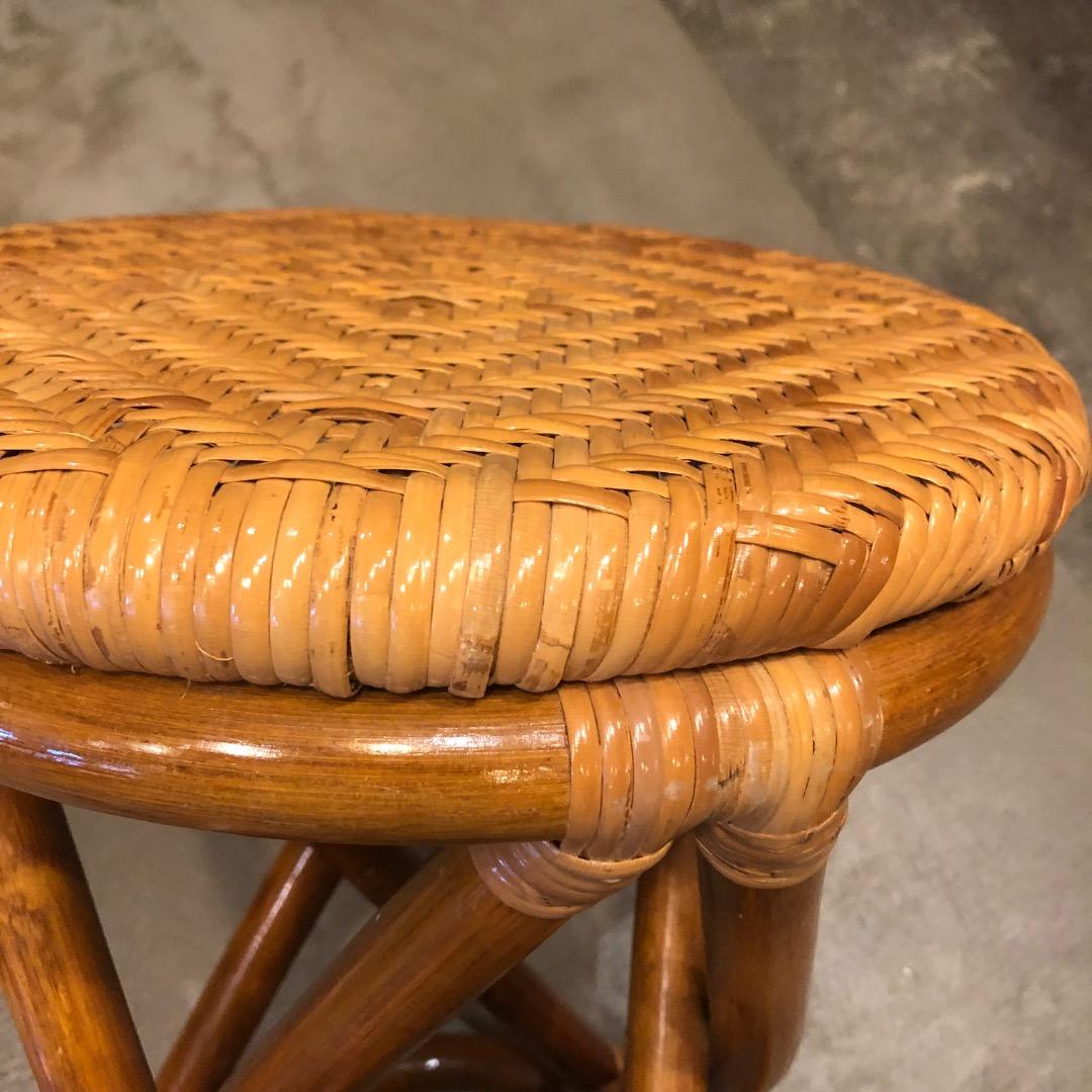 【ラタン製】ラウンドスツール　椅子　ラタン椅子　ラタン家具　腰掛け　アジアン雑貨