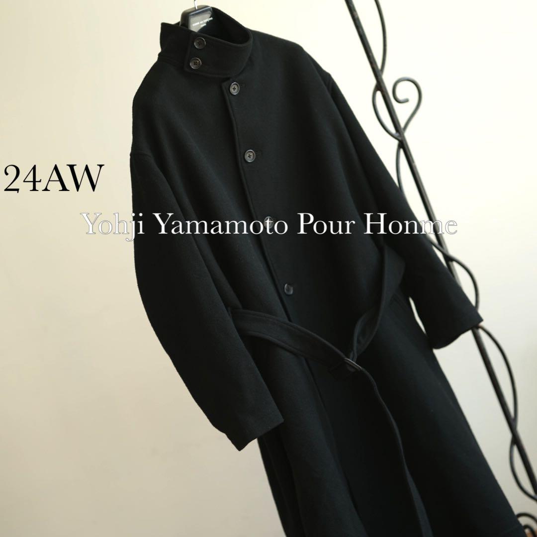 24aw Yohji Yamamoto プールオム スタンドカラーコート