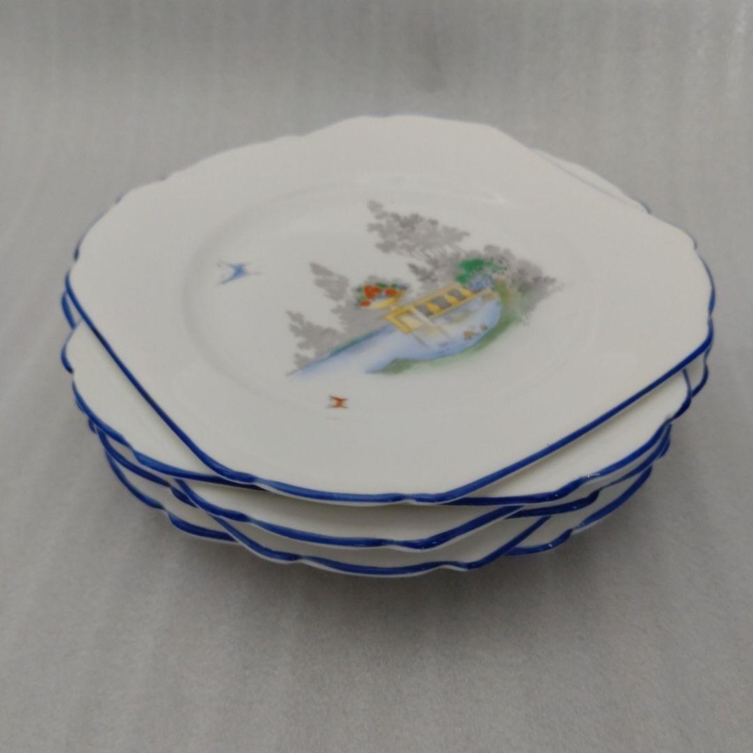 英国製アンティーク　シェリー　プレート（ケーキ皿）６枚セット　一部ハンドペイント