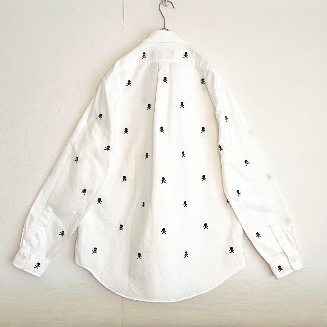 【超レア★未使用に近い】ラルフローレンスカル刺繍ボタンダウンシャツ★ホワイト白L