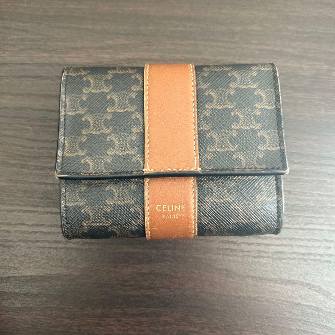 CELINE 三つ折り財布 ブラウン