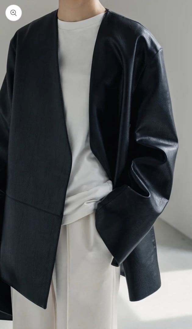 NEAU collarless leather jacket サイズ1 レザー