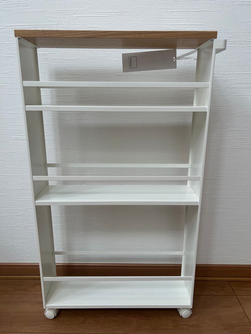 山崎実業　ハンドル付きスリムワゴン　タワー　ホワイト