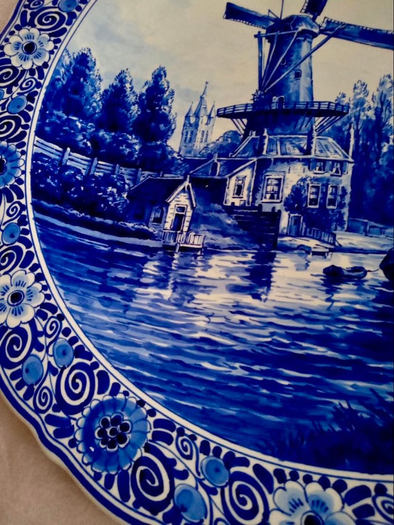 ロイヤルデルフト オランダ　大皿　プレート　美術品　皿　約42㎝